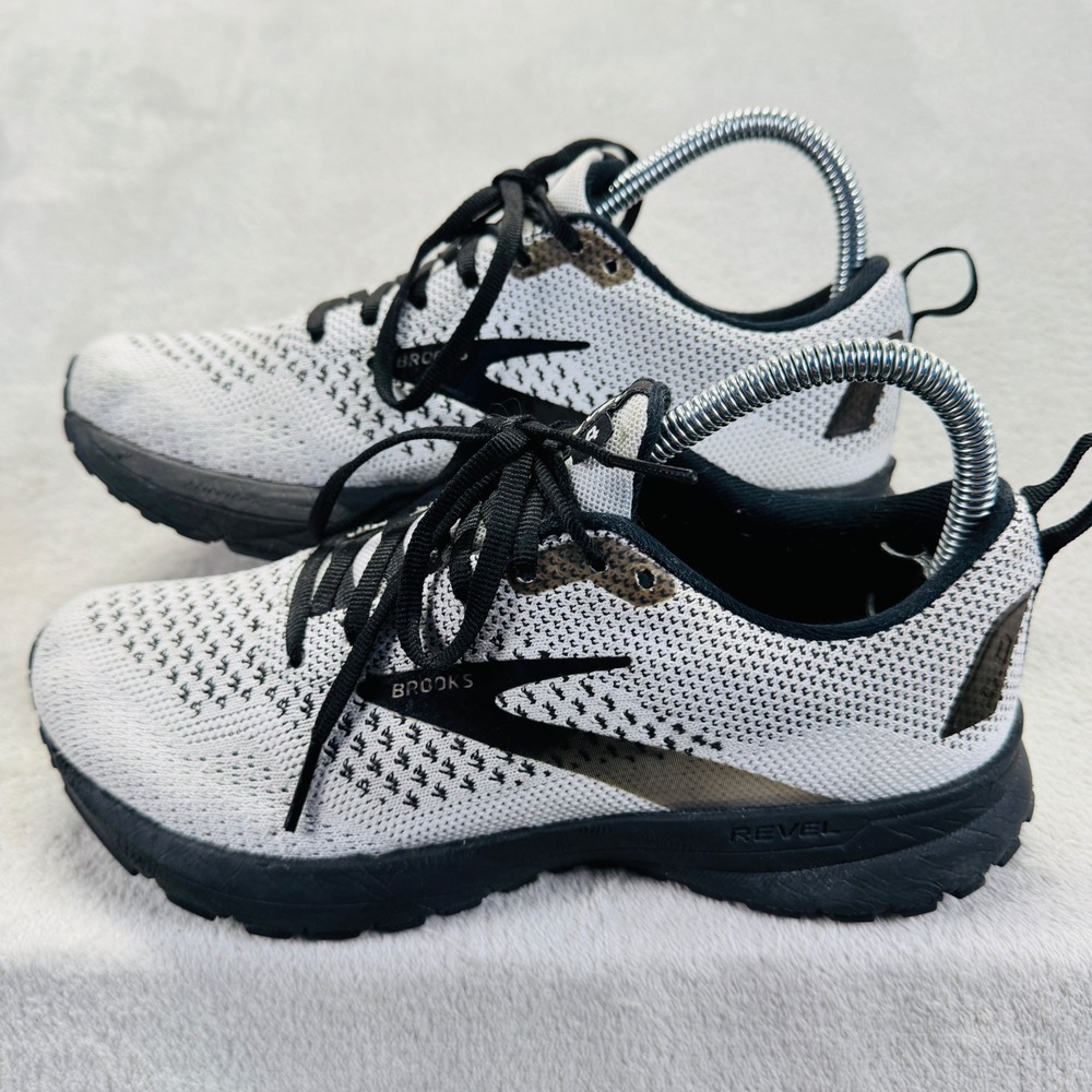 Brooks Women's White and Black Athletic Running Shoes - Picture 4 of 9